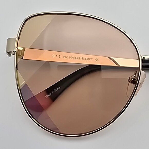 Victoria Secret VS0020 28F Gold Frame Light Gold Mirror Lens Cat Eye Sunglasses